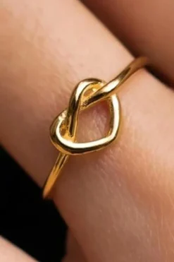 Best Dear-Lover Knot A Heart Valentines Fashion Ring Gold