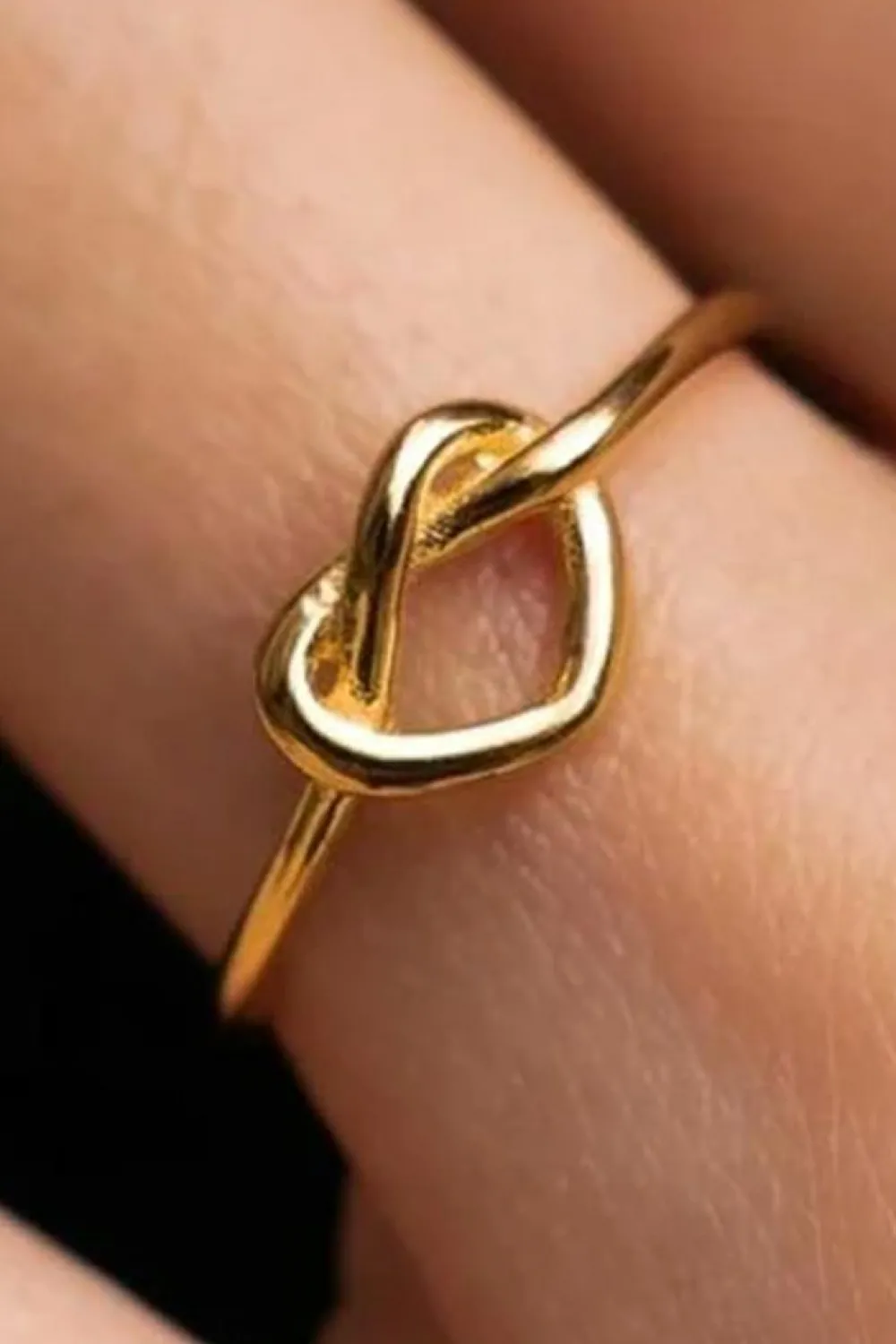 Best Dear-Lover Knot A Heart Valentines Fashion Ring Gold