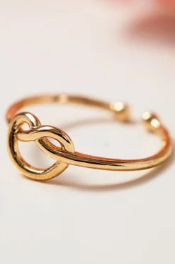 Best Dear-Lover Knot A Heart Valentines Fashion Ring Gold