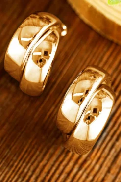 Fashion Dear-Lover Layered Hoop Studded Earrings Gold