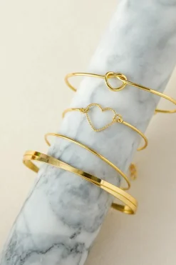 Online Dear-Lover Love Geometric Cross Plated Bracelet 4-piece Set Gold