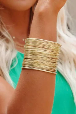 Best Dear-Lover Luxury Heavy Metal High Quality Open Wire Bracelet Gold