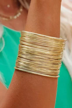 Best Dear-Lover Luxury Heavy Metal High Quality Open Wire Bracelet Gold