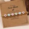 Sale Dear-Lover MAMA Heart Beaded Elastic Bracelet Gold