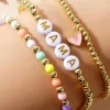 Discount Dear-Lover MAMA Heart Beaded Multi Layer Stretch Bracelet Gold
