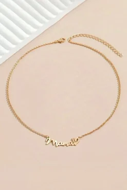 New Dear-Lover mama Heart Pendant Chain Necklace Gold