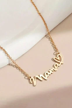New Dear-Lover mama Heart Pendant Chain Necklace Gold