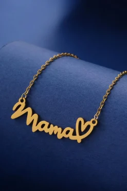 New Dear-Lover mama Heart Pendant Chain Necklace Gold
