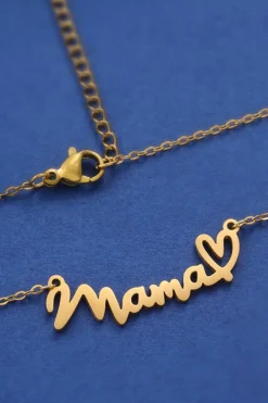 New Dear-Lover mama Heart Pendant Chain Necklace Gold