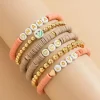 New Dear-Lover Mama Love Heart Beaded Multi Layer Bracelet Gold