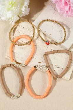 New Dear-Lover Mama Love Heart Beaded Multi Layer Bracelet Gold