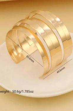 Best Dear-Lover Minimalist Multi Layered Opening Alloy Bangle Gold