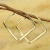 Fashion Dear-Lover Minimalist Square Hoop Earrings Gold