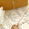 New Dear-Lover Mom Heart Shape Crystal Decor Alloy Pendant Necklace Gold