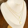 New Dear-Lover Multi Layer Disc Pendant Alloy Necklace Gold