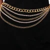 Sale Dear-Lover Multi Layer Rhinestone Belt Chain Gold