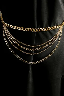 Sale Dear-Lover Multi Layer Rhinestone Belt Chain Gold