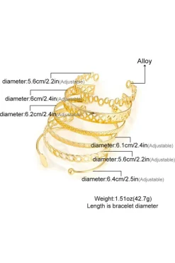 Sale Dear-Lover Multi Layered Opening Plated Bangle Set Gold