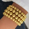 Online Dear-Lover Multi Layered Plated Alloy Beaded Elastic Bracelet Gold