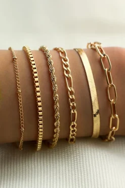 Best Dear-Lover Multi Layered Plated Adjustable Chain Bracelet Set Gold