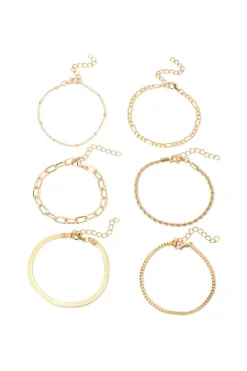 Best Dear-Lover Multi Layered Plated Adjustable Chain Bracelet Set Gold