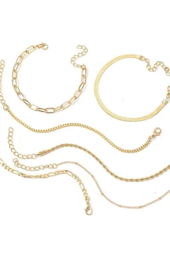 Best Dear-Lover Multi Layered Plated Adjustable Chain Bracelet Set Gold