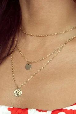 Best Dear-Lover Multi-layered Round Copper Pendant Necklace Gold