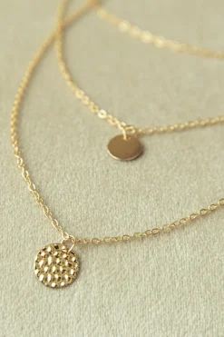 Best Dear-Lover Multi-layered Round Copper Pendant Necklace Gold