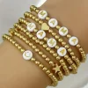 Online Dear-Lover 6Pcs MAMA Heart Star Shape Plated Beaded Bracelet Set Gold