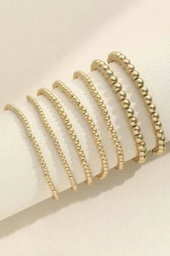 Online Dear-Lover 7pcs/Set Minimalist Plated Beaded Luxury Bracelet Set Gold