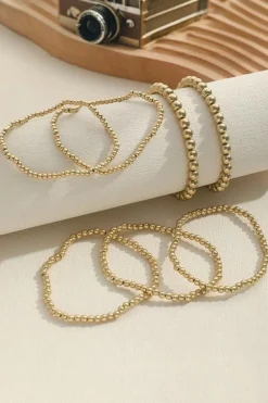 Online Dear-Lover 7pcs/Set Minimalist Plated Beaded Luxury Bracelet Set Gold