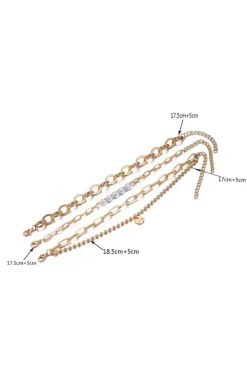 Outlet Dear-Lover Pearl Plated Alloy Adjustable Chain Bracelet Gold