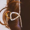 Online Dear-Lover Pearl Stud Large Alloy Hair Claw Clip Gold