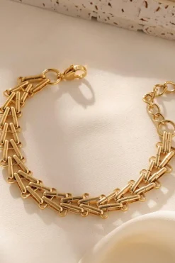 Outlet Dear-Lover Plated Alloy Adjustable Chain Bracelet Gold