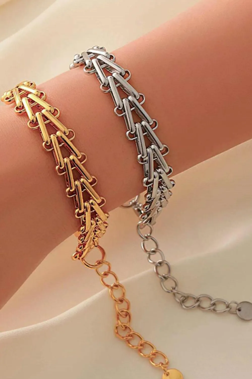 Outlet Dear-Lover Plated Alloy Adjustable Chain Bracelet Gold