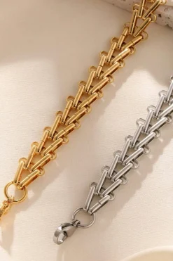 Outlet Dear-Lover Plated Alloy Adjustable Chain Bracelet Gold