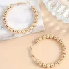 Discount Dear-Lover Plated Beads Alloy Hoop Earrings Gold