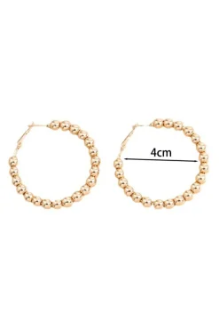 Discount Dear-Lover Plated Beads Alloy Hoop Earrings Gold