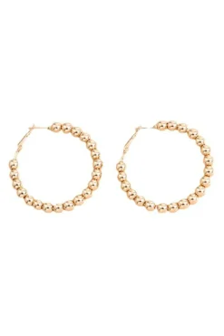 Discount Dear-Lover Plated Beads Alloy Hoop Earrings Gold