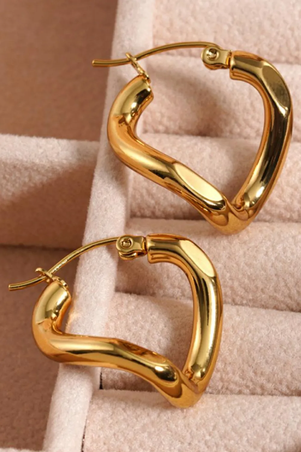 New Dear-Lover Plated 3D Spiral Stainless Steel Earrings Gold
