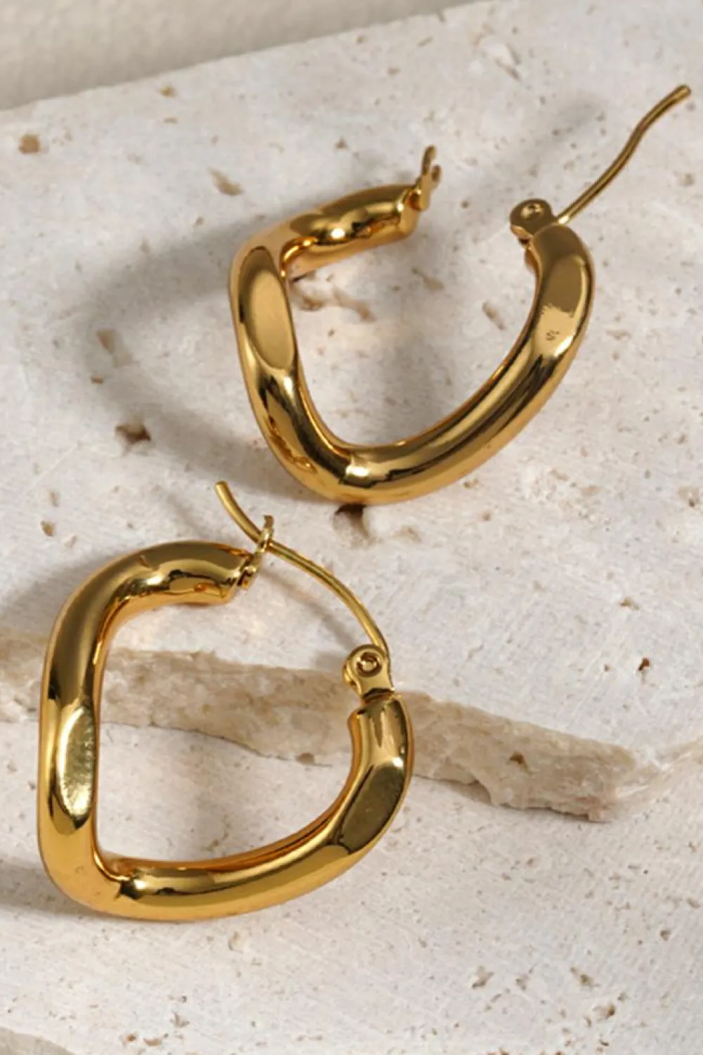 New Dear-Lover Plated 3D Spiral Stainless Steel Earrings Gold