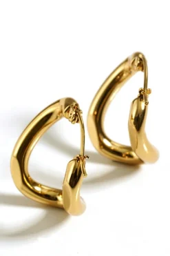 New Dear-Lover Plated 3D Spiral Stainless Steel Earrings Gold