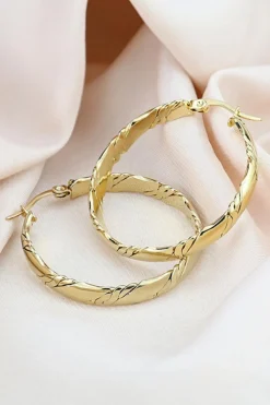 Hot Dear-Lover Plated 3D Twisted Loop Earrings Gold