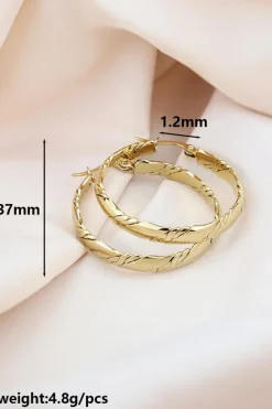 Hot Dear-Lover Plated 3D Twisted Loop Earrings Gold