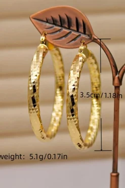 Sale Dear-Lover Plated Diamond Cut Large Hoop Earrings Gold