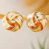 Hot Dear-Lover Plated Textured Knot Stud Earrings Gold
