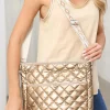 Sale Dear-Lover Quilted Large Capacity Shoulder Bag Gold