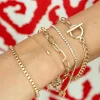 Discount Dear-Lover Rhinestone Geometric Plated 5-pcs Bracelet Set Gold