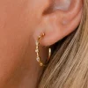 Sale Dear-Lover Rhinestone Inlay C-shape Stud Earrings Gold