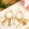 Outlet Dear-Lover Seashell Charm Hoop Dangle Earrings Gold